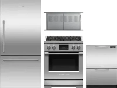 4 Piece Package Includes Refrigerator, Range, Hood And Dishwasher